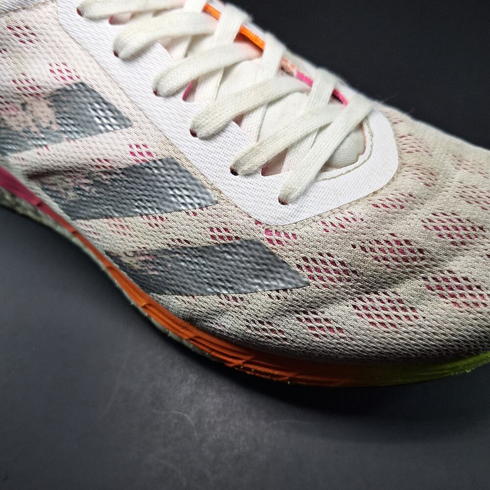 Adidas Adizero Boston 9 Womens 10 White Screaming Pink H68744 Running Shoes - Picture 14 of 14